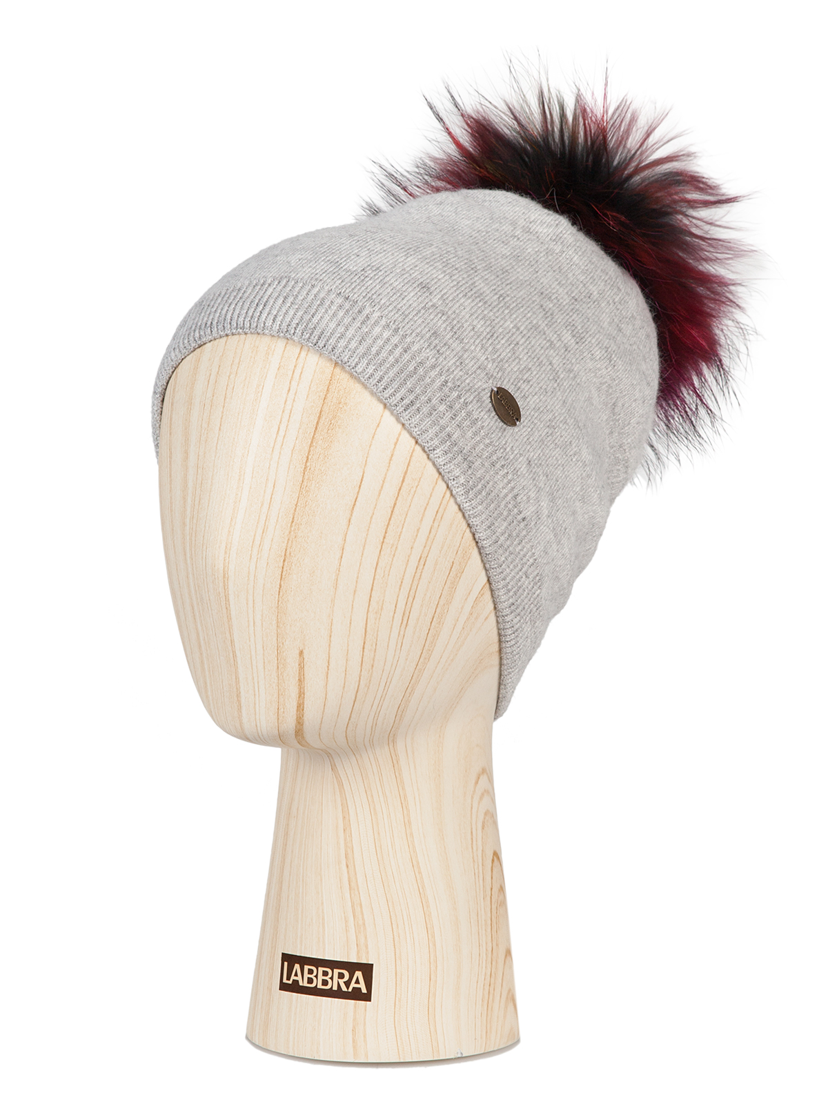 Шапка жен. шерсть+каш.норки LB-D77012 grey