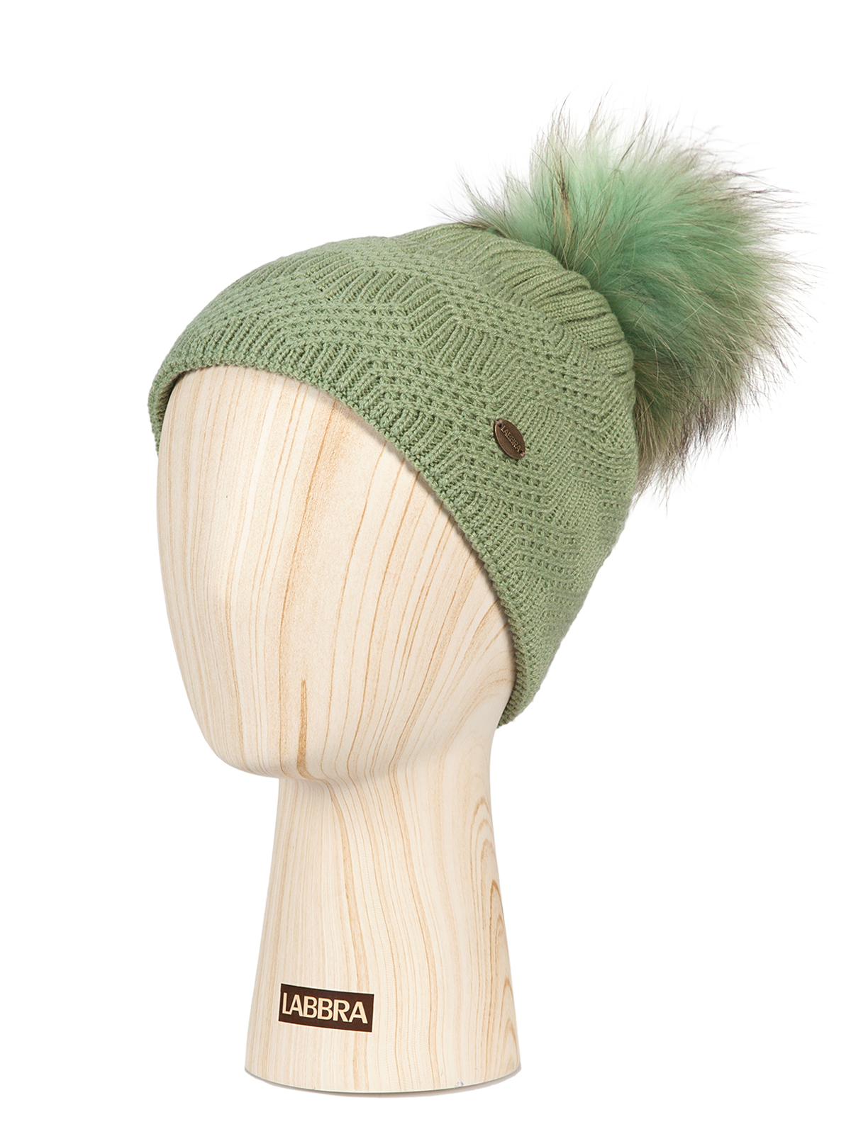 Шапка жен. шерсть+акр+виск LB-D77013 mint