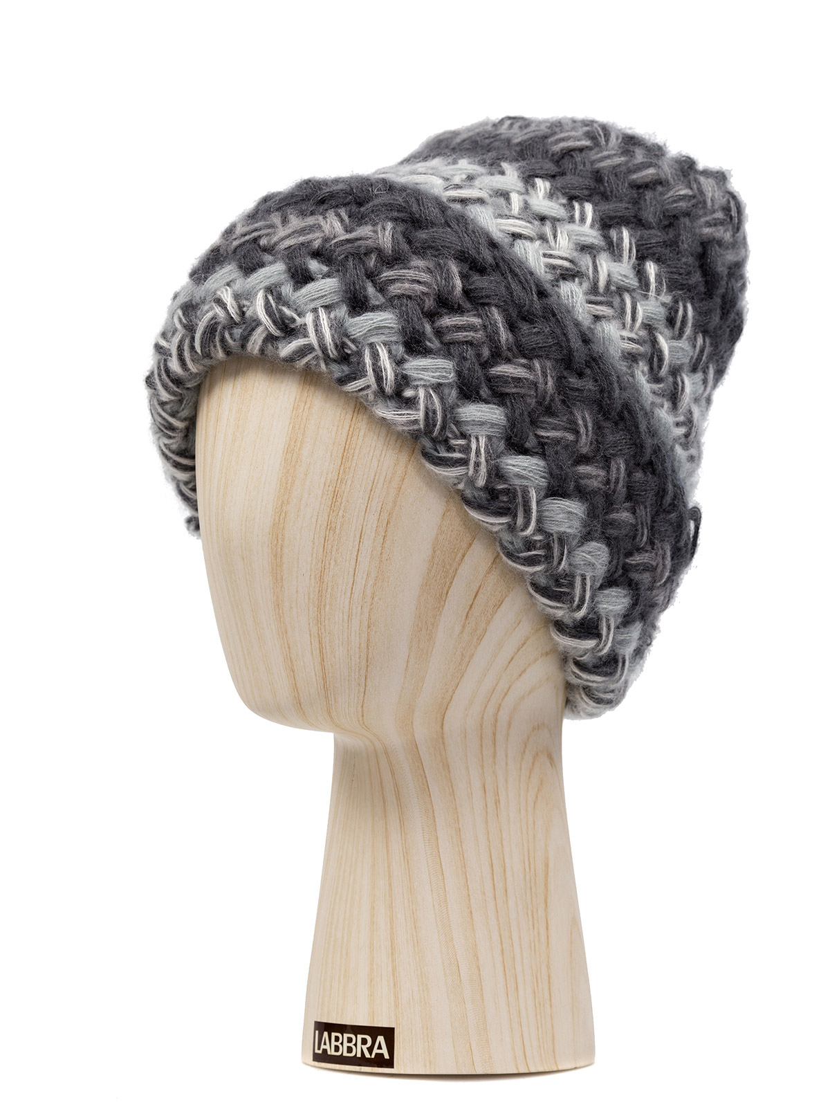 Шапка жен. шерсть+мох+акр LB-RR33001 d.grey/white