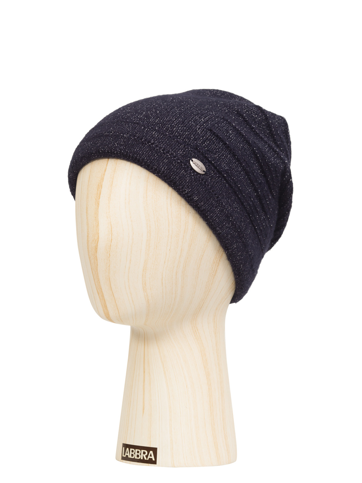 Шапка жен. шерсть+виск+каш LB-D77014 d.blue