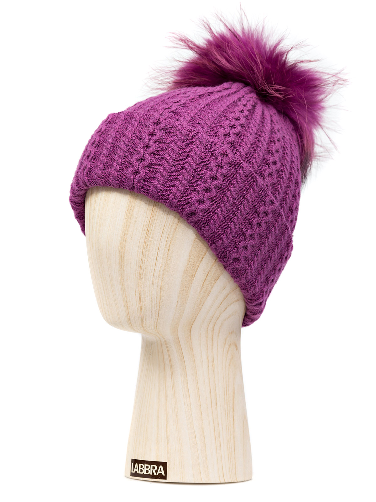 Шапка жен. шерсть+анг+виск LB-D77017 berry