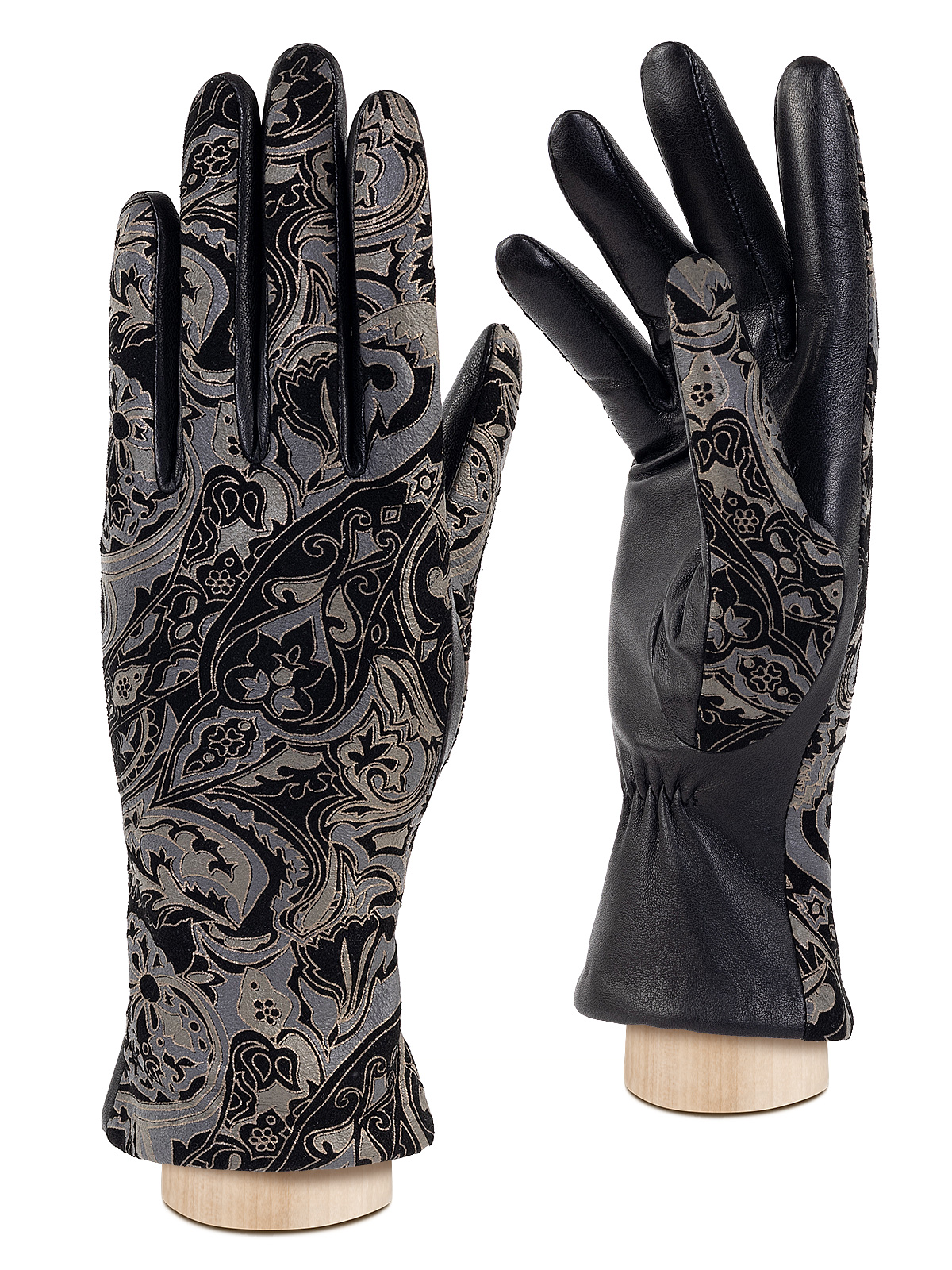 Перчатки женские ш+каш. IS00156 paisley black/bronze