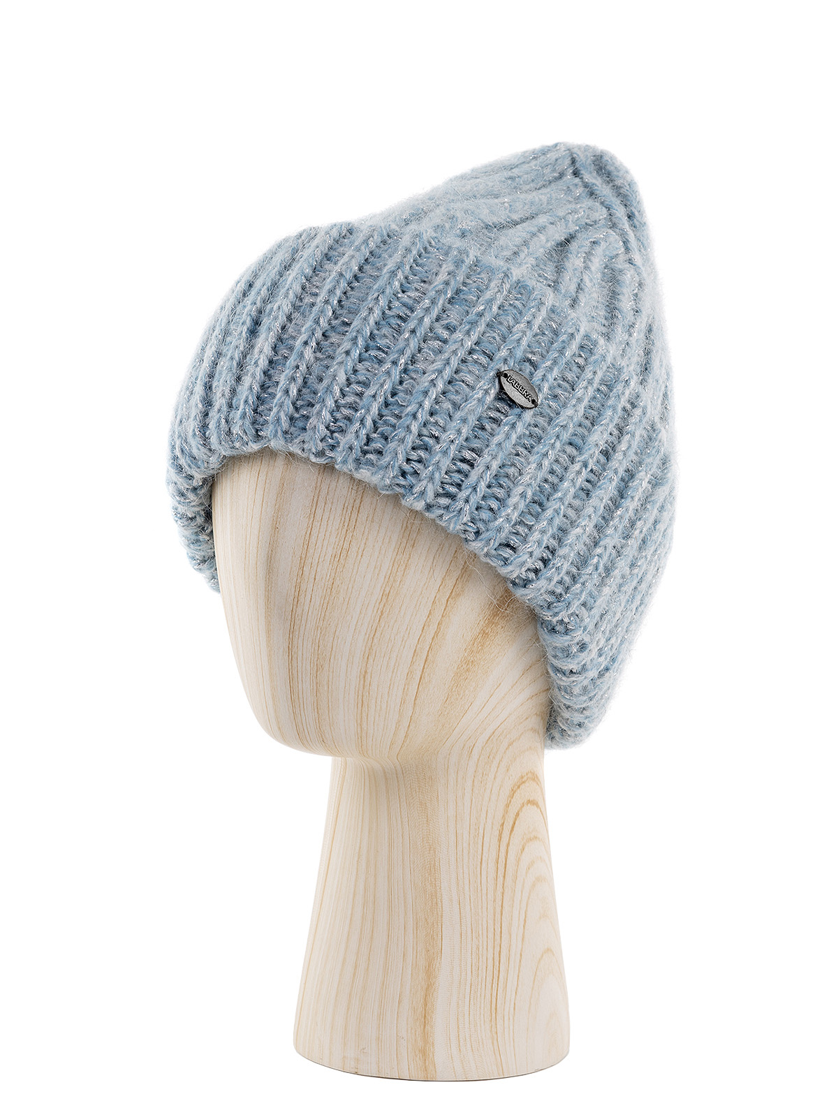 Шапка жен. мох+шерсть+виск+люр LB-BR55034 white/l.blue