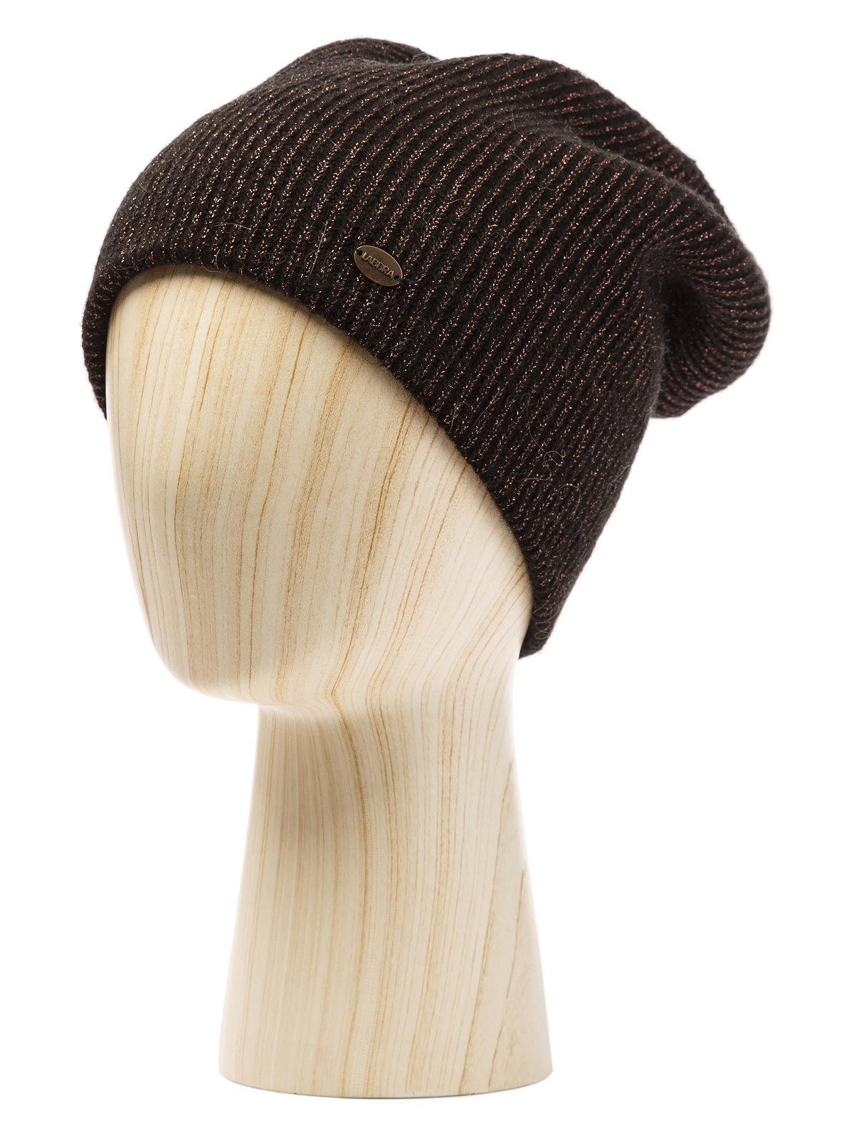 Шапка жен. кид-мох+альп+шерсть LB-N88037A black/bronze