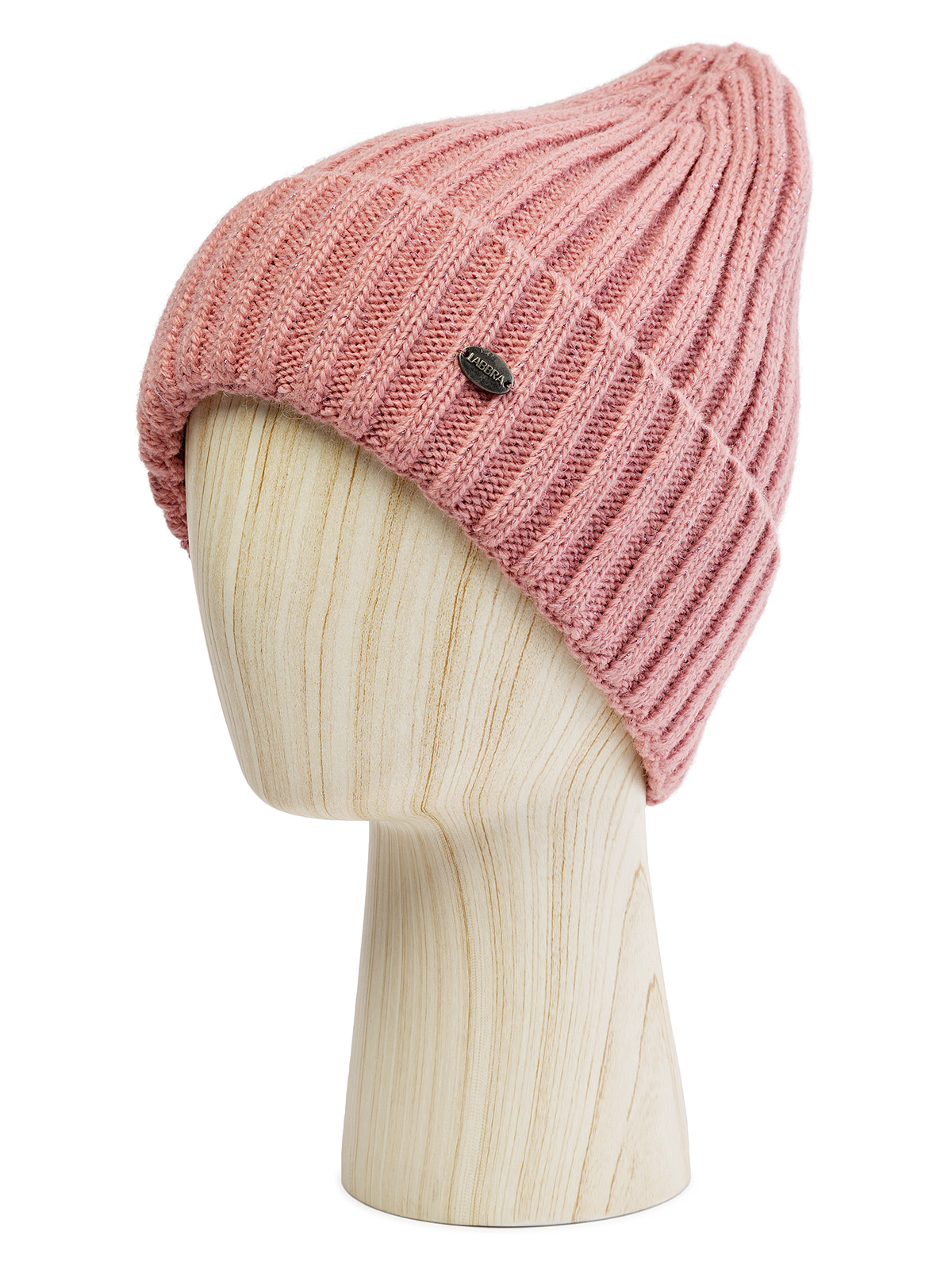 Шапка жен. шерсть+акр+люр LB-BR55021 dirty pink