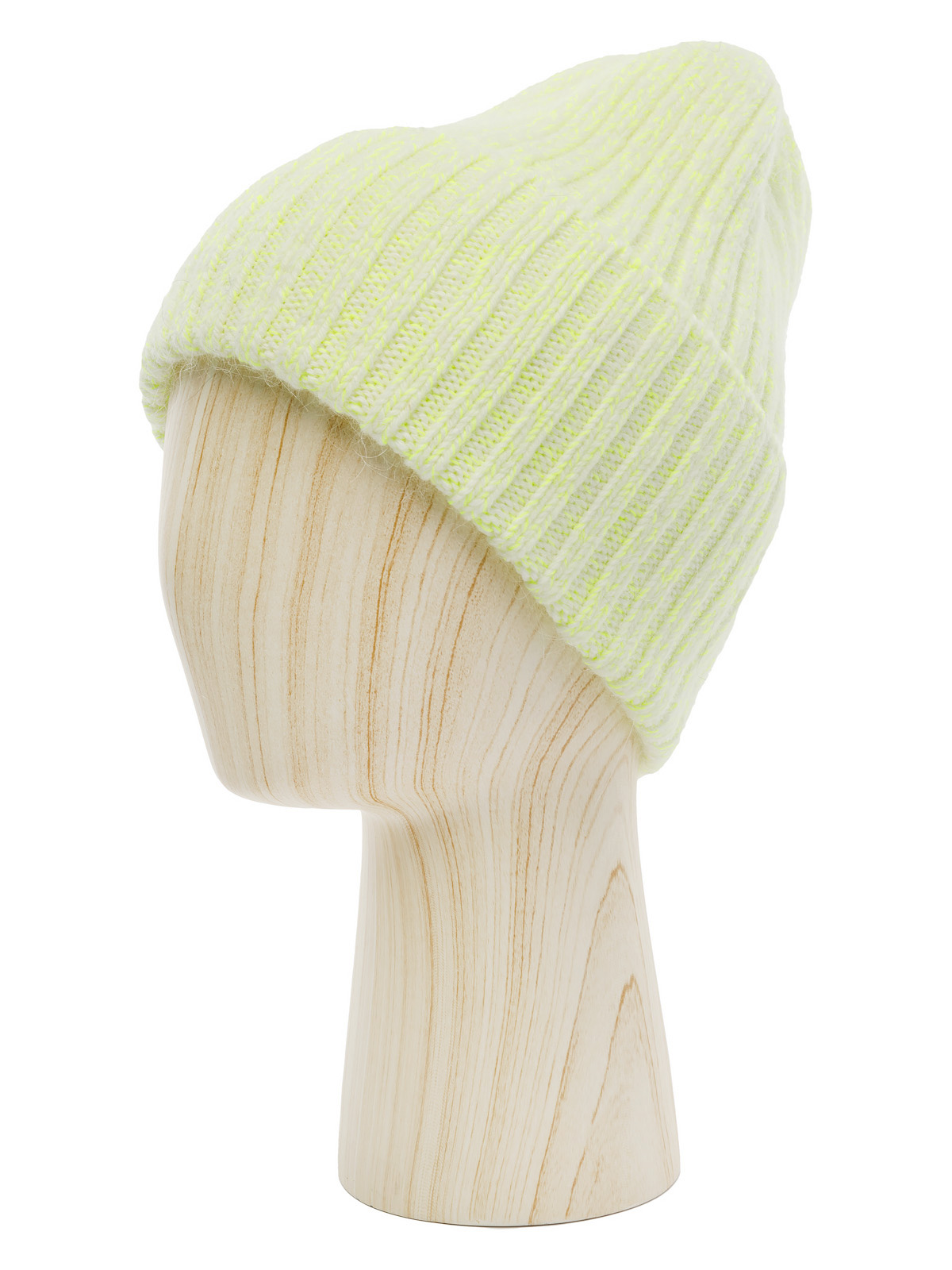 Шапка жен. анг+шерсть+нейл LB-N88049 white/yellow