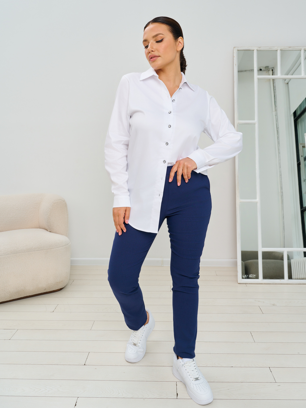 Брюки женские MR019SS3 d.blue