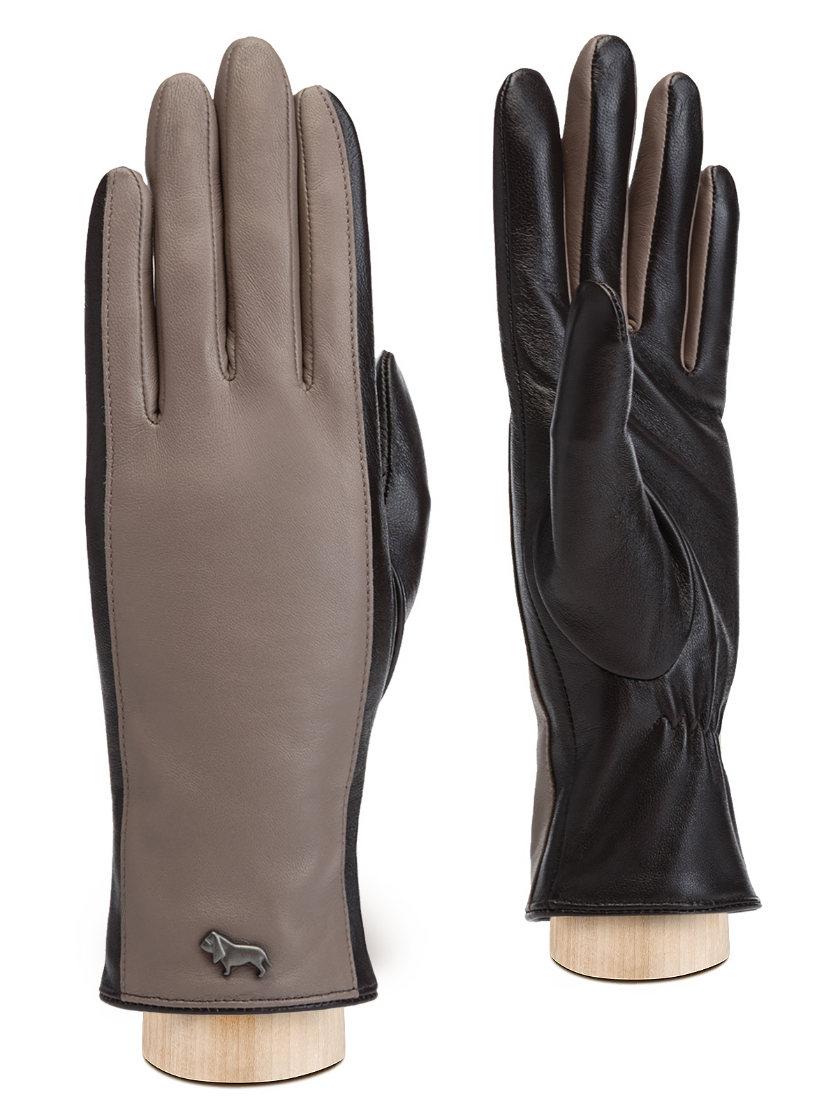Перчатки жен п/ш LB-0641 d.brown/taupe
