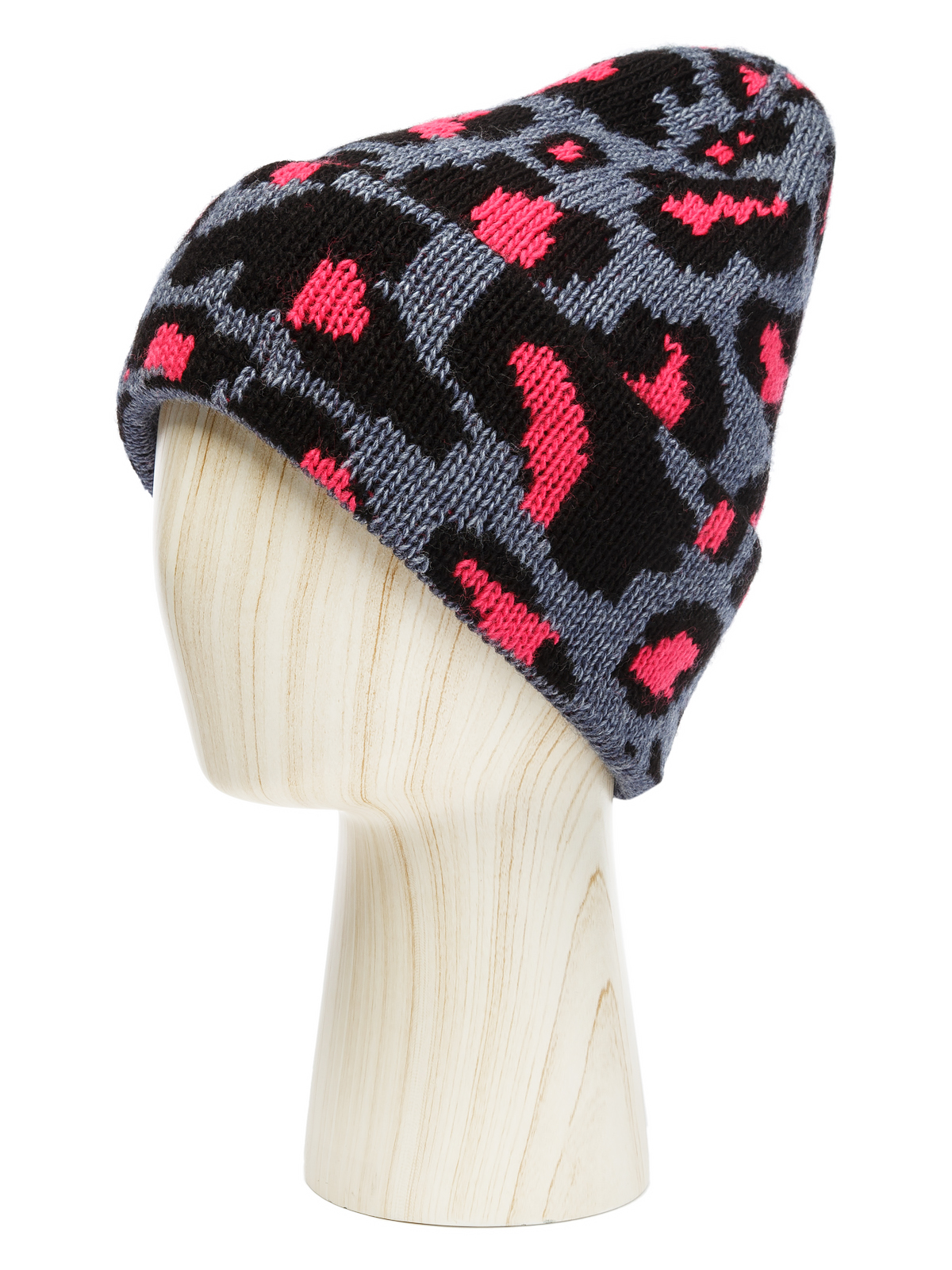 Шапка жен. шерсть+акр LB-BR55025 d.blue/fuchsia