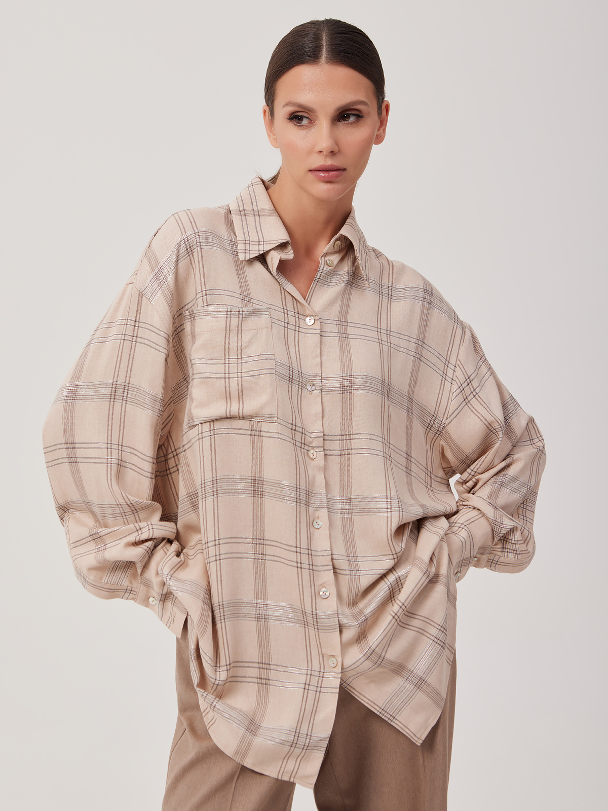 Рубашка женская 1231133001 l.beige