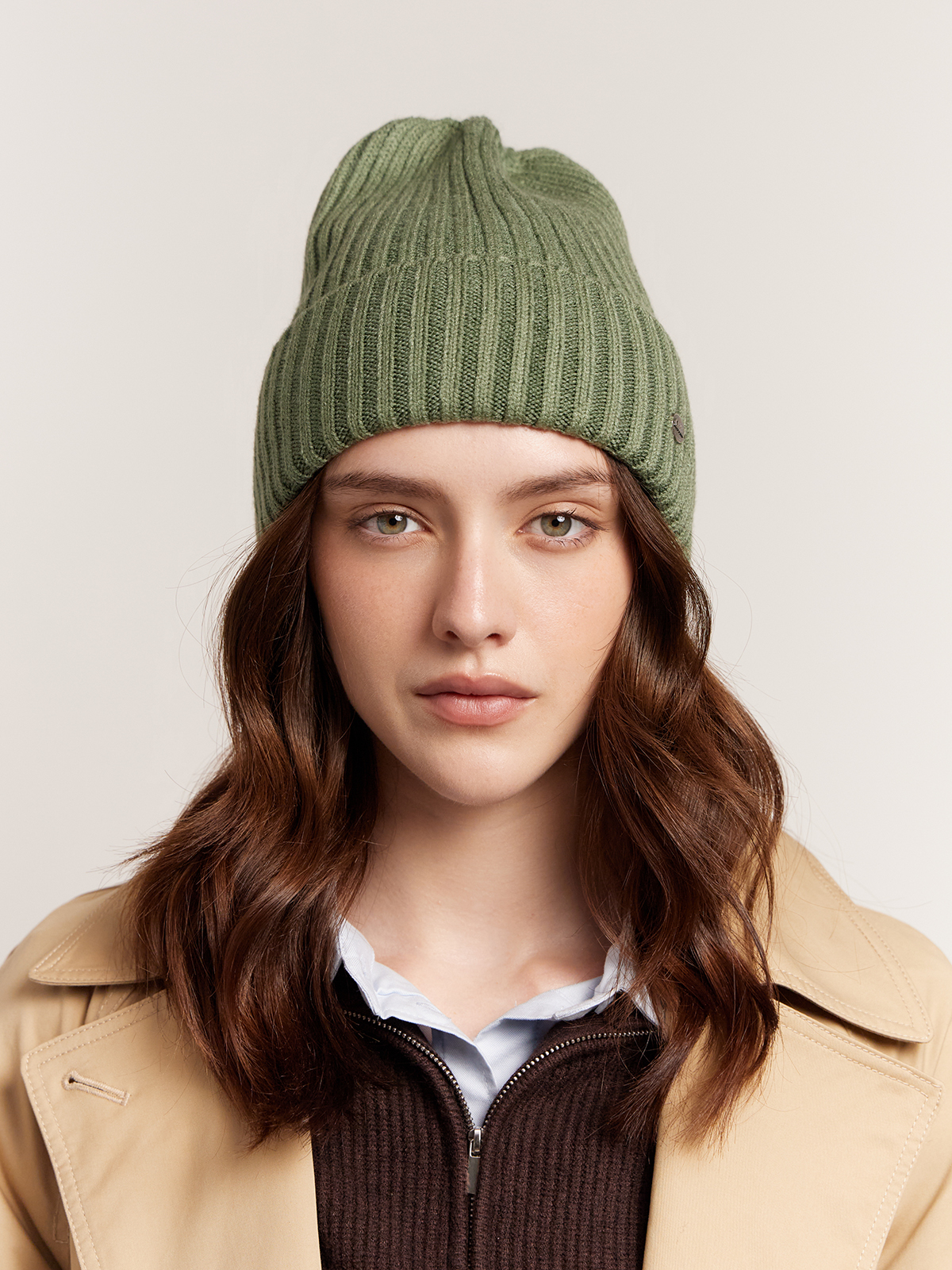 Шапка жен. шерсть+акр LB-A53053 green