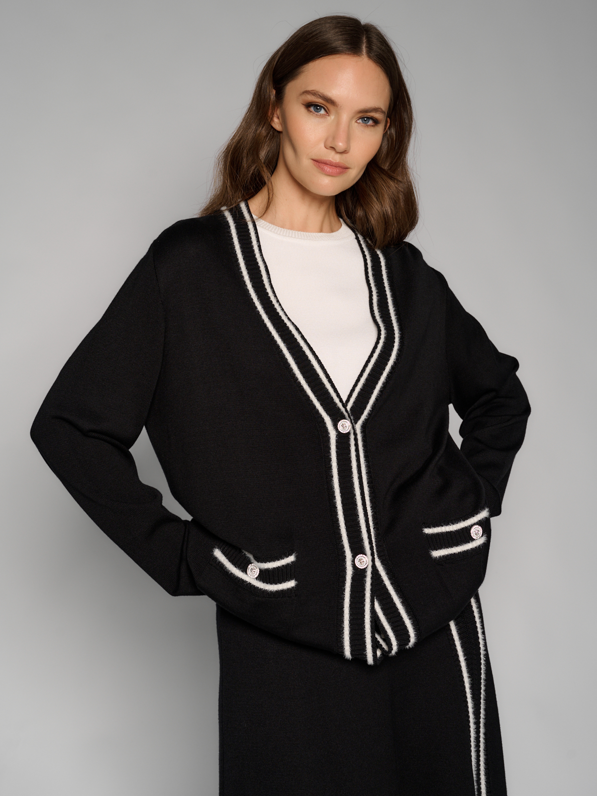 Кардиган женский 12411-54013 black/white