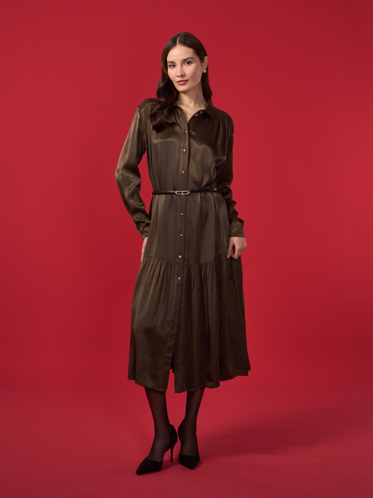 Платье женское 12411-35141 dark khaki