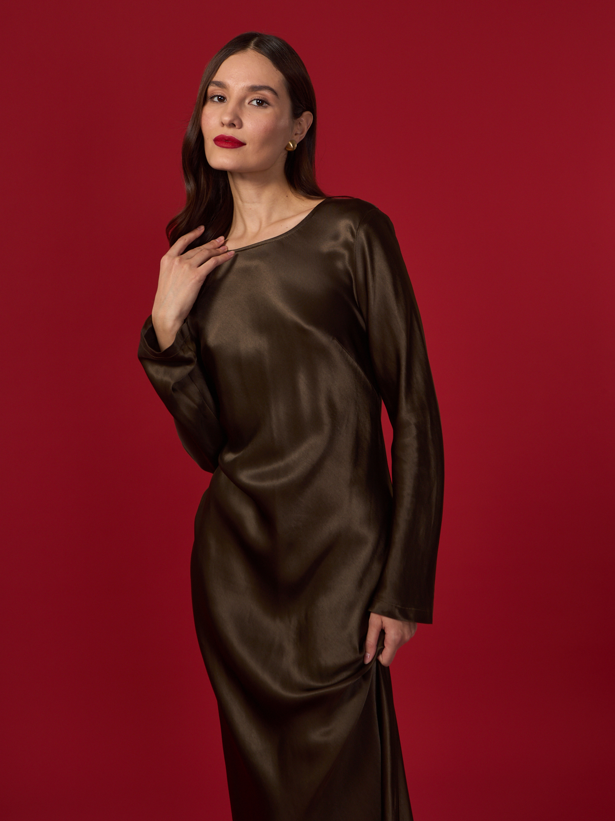 Платье женское 12411-35142 dark khaki