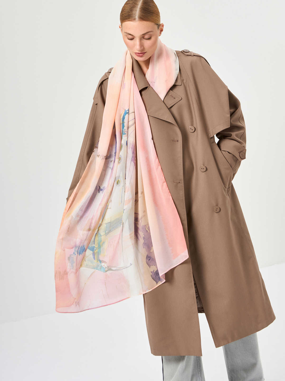 Палантин жен. виск+шелк 90х180 LG34-443-04