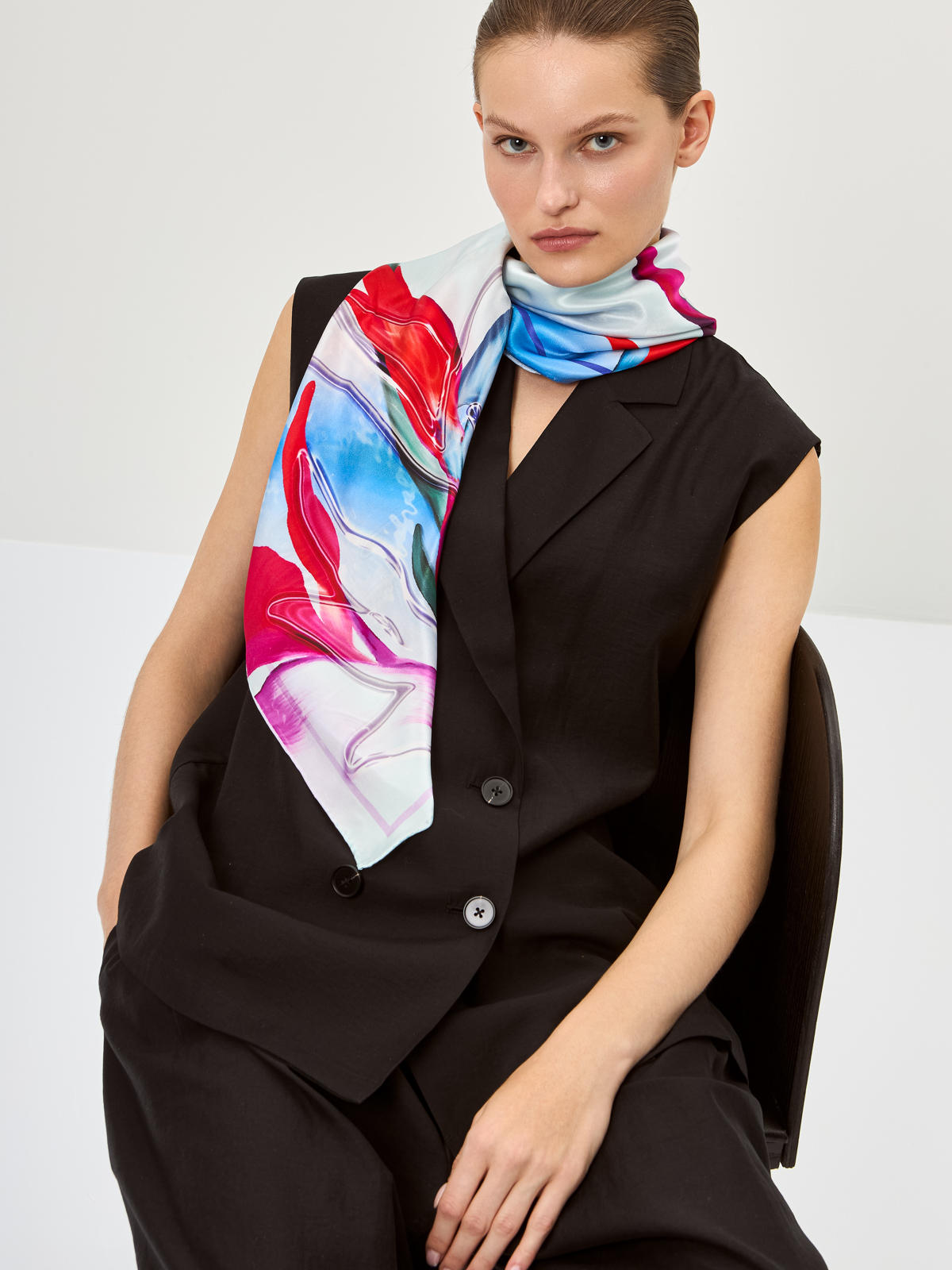 Платок жен. шелк 86х86 SS03-8433-07