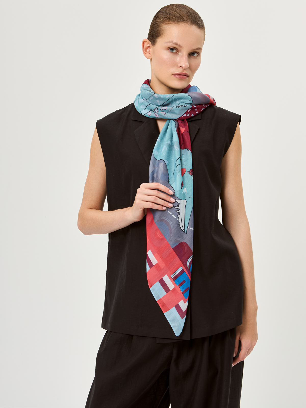 Платок жен. шелк+хл 110х110 DR22-8445-08