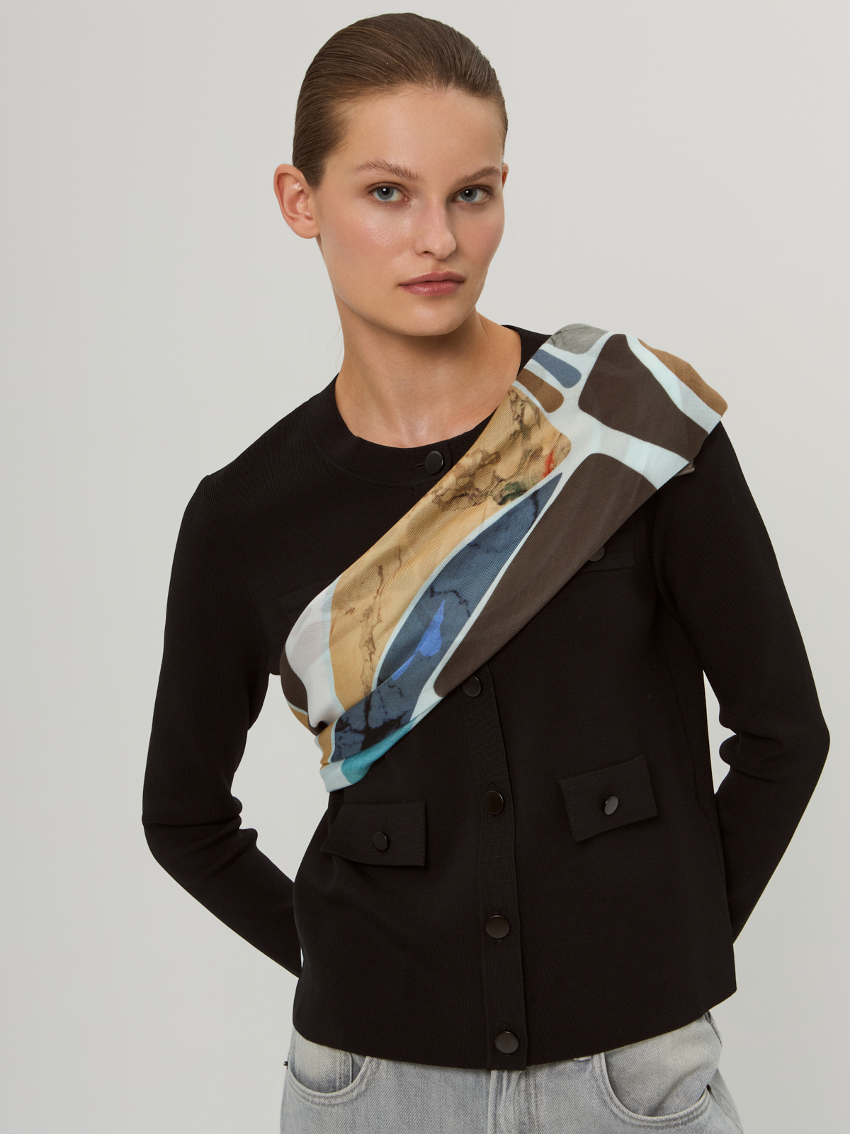 Платок жен. шелк+мод 110х110 E12-8460-11