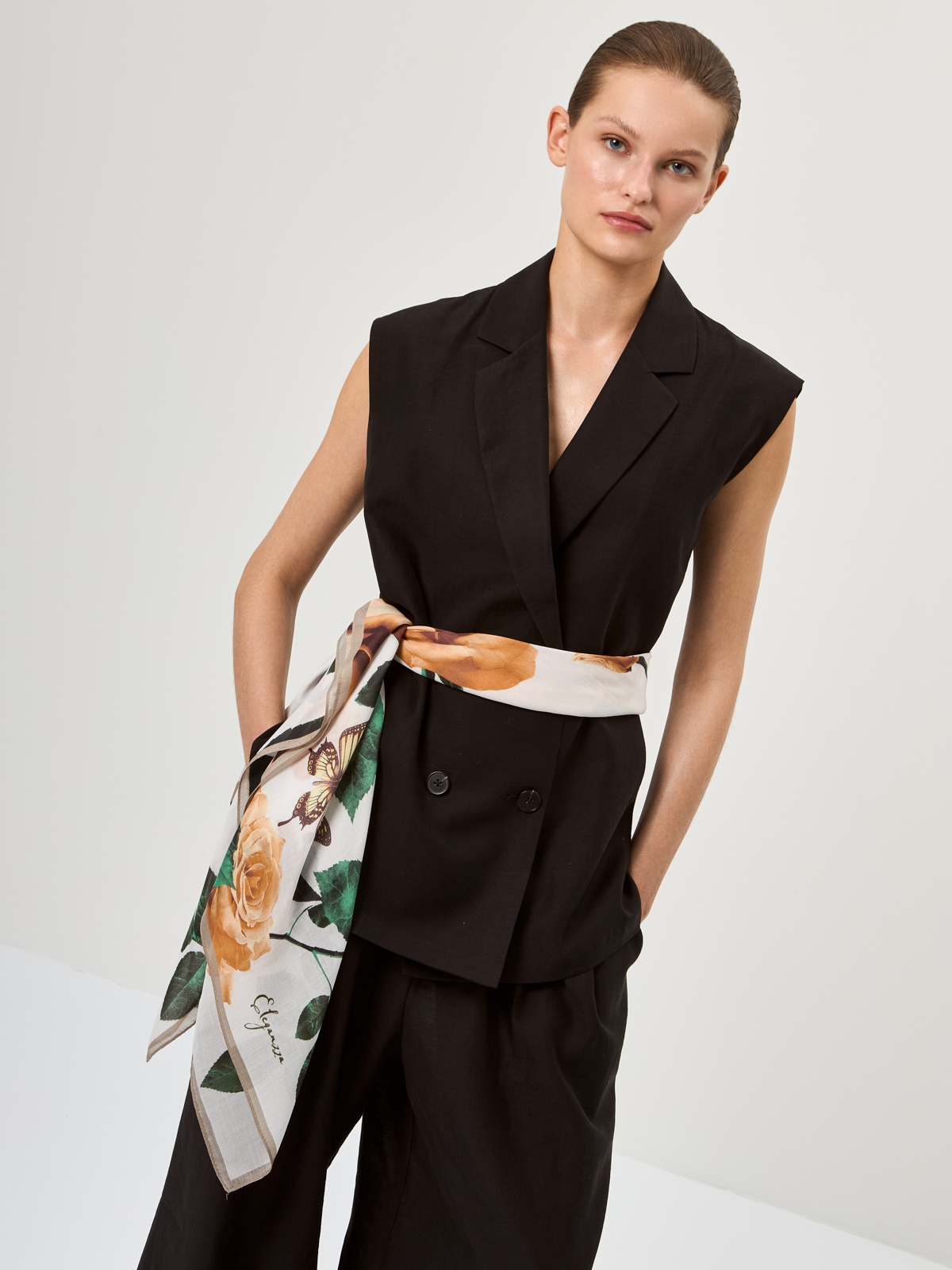 Платок жен. шелк+мод 120х120 E12-8461-03