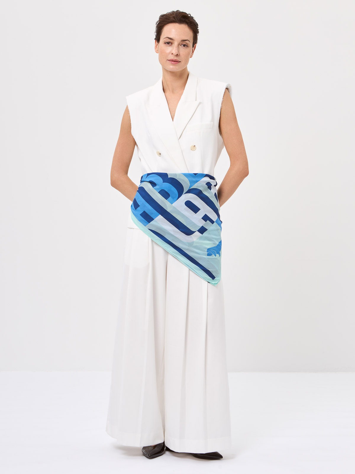 Палантин жен. виск+шелк 90х180 LE34-584-12