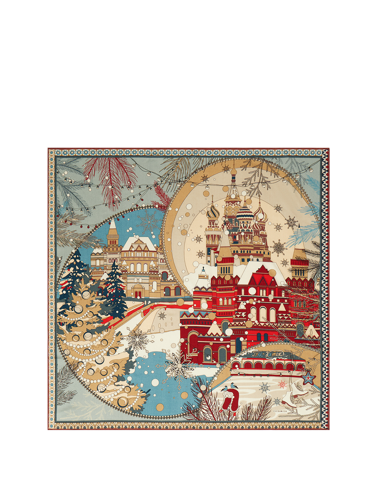Платок жен. шерсть+шелк 120х120 E43-8485-11