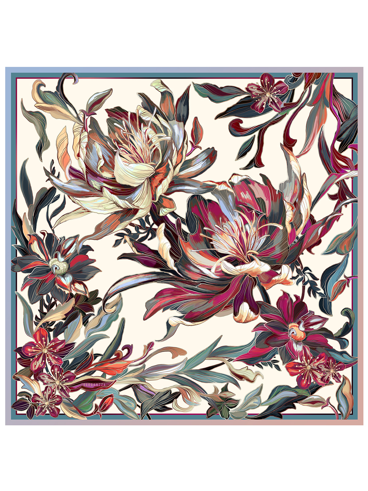 Платок жен. шелк 90х90 E03-8537-14