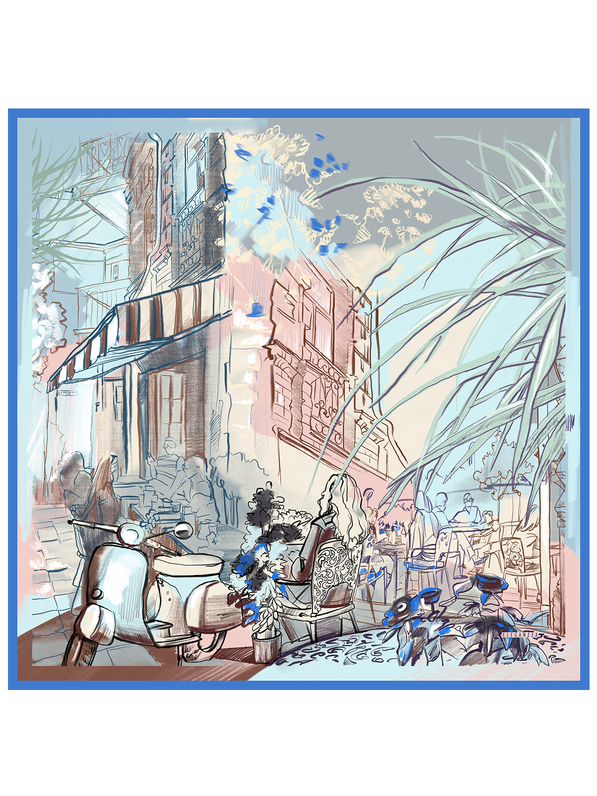 Платок жен. шелк 90х90 E04-8541-11