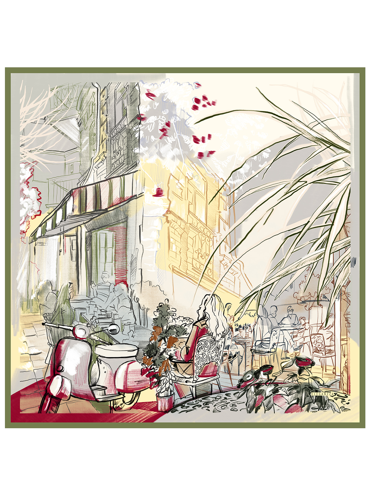 Платок жен. шелк 90х90 E04-8541-15