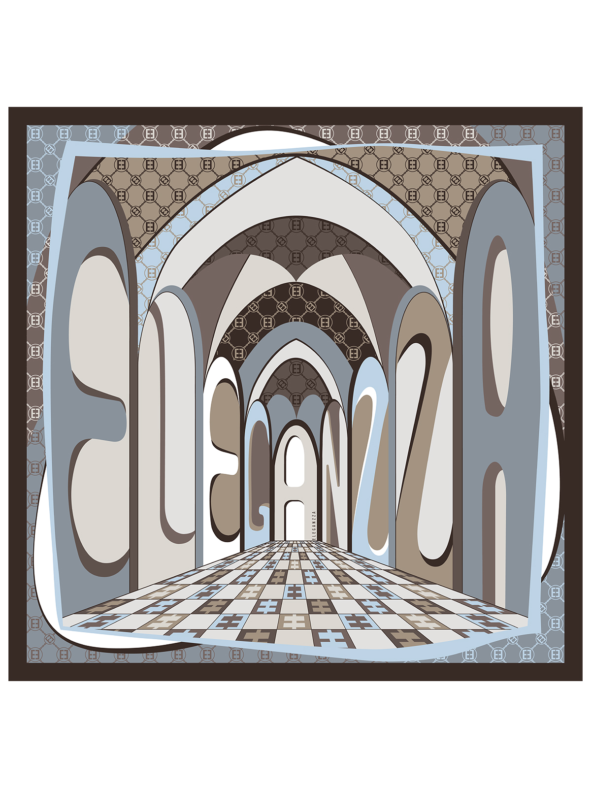 Платок жен. шелк+мод 120х120 E12-8546-22