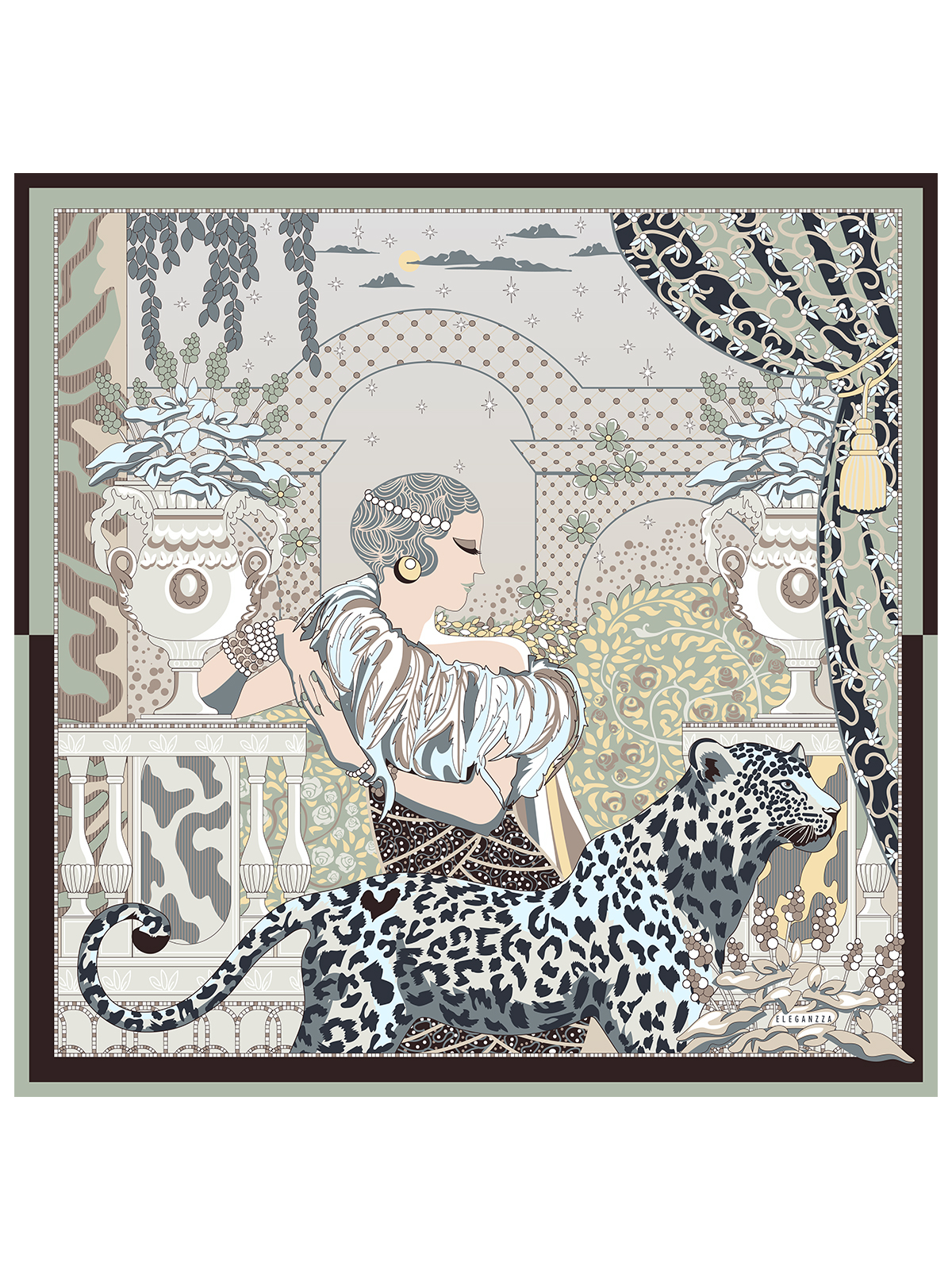 Платок жен. шелк 90х90 E04-8542-14