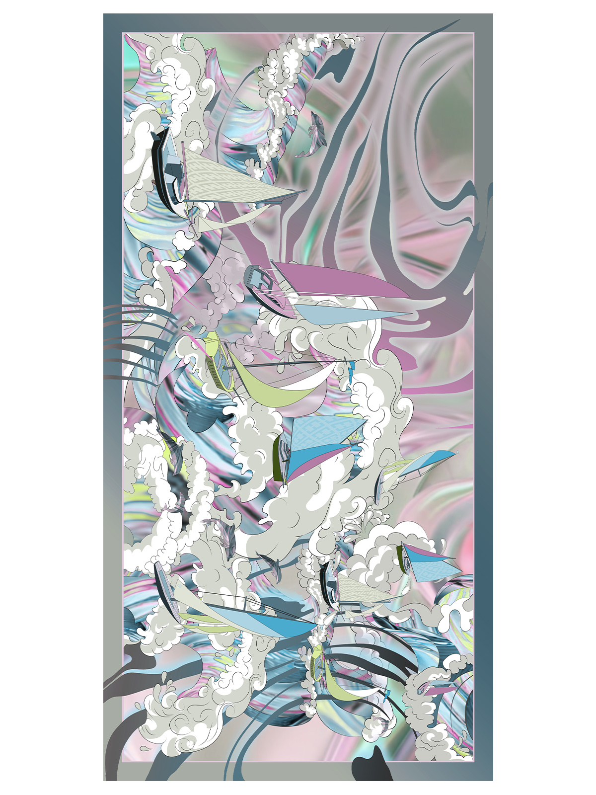 Палантин жен. шелк+мод 90х180 E12-8548-05