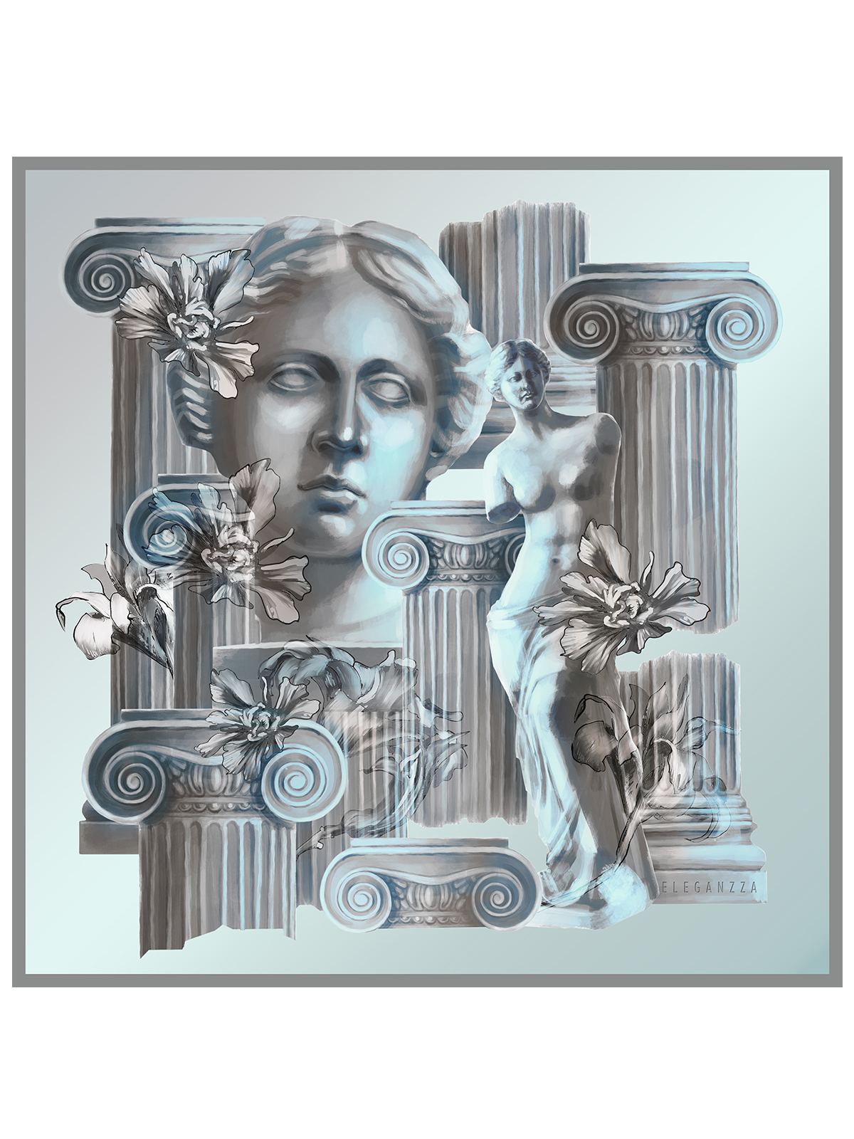 Платок жен. шелк 90х90 E04-8574-26