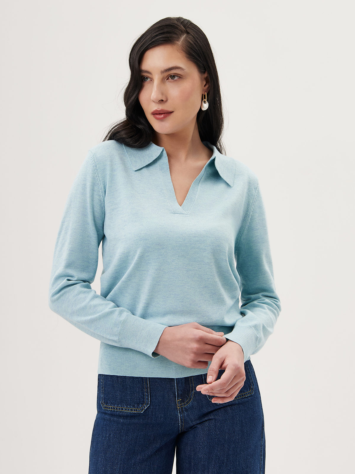 Джемпер поло женский 12621-53018 turquoise