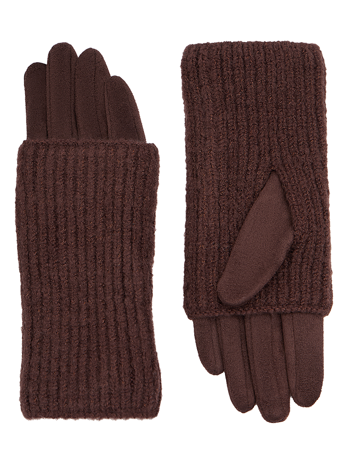 Перчатки женские флис LB-CP-297 brown