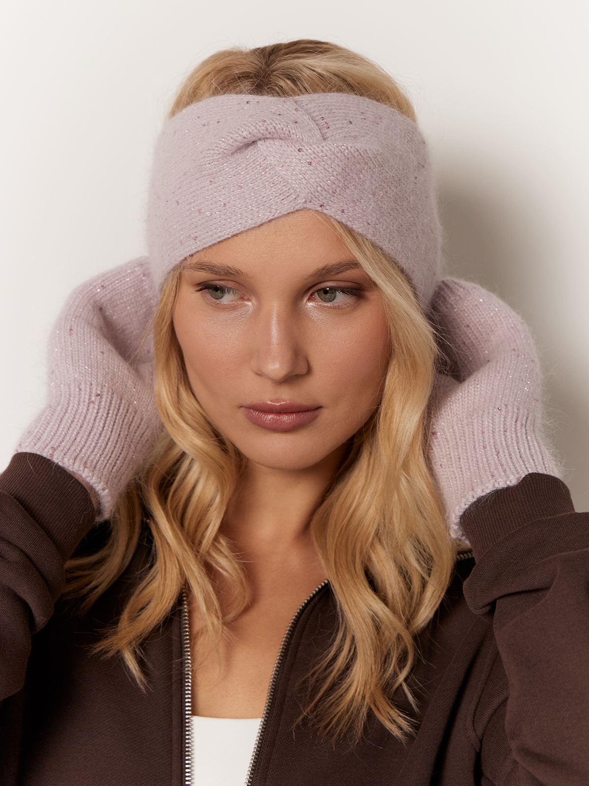Повязка жен. анг+шерсть+нейл LB-A53089 pink