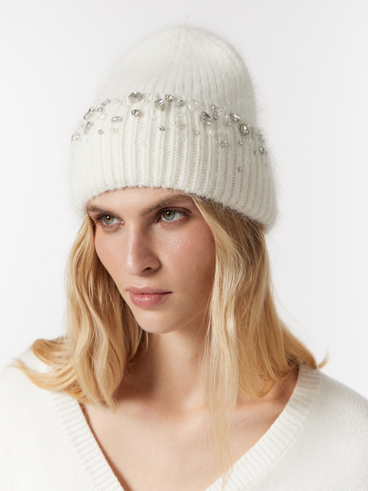 Шапка жен. анг+нейл ZZ-M99505 white